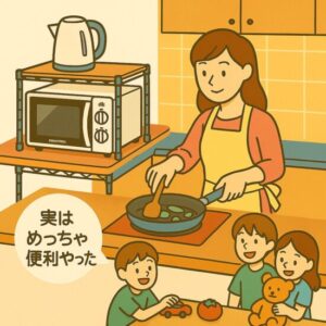 「これ欲しかったやつ！」アイリスオーヤマのレンジ上ラックでキッチンが一気にすっきり