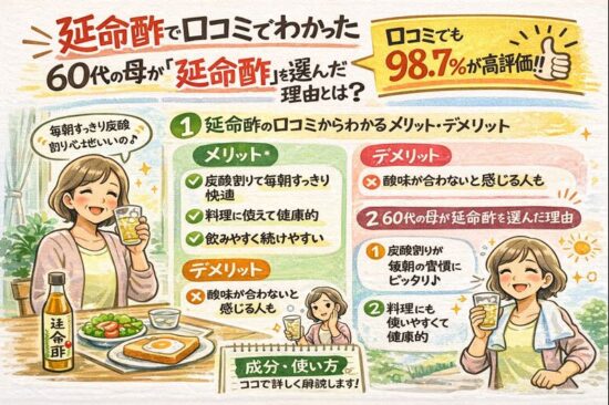 延命酢で口コミでわかった。60代の母が「延命酢」を選んだ理由とは？