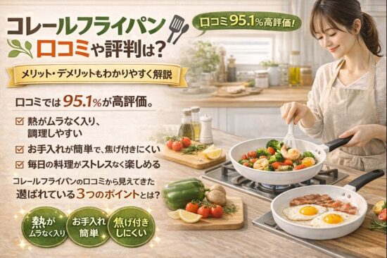コレールフライパンの口コミや評判は？メリット・デメリットもわかりやすく。